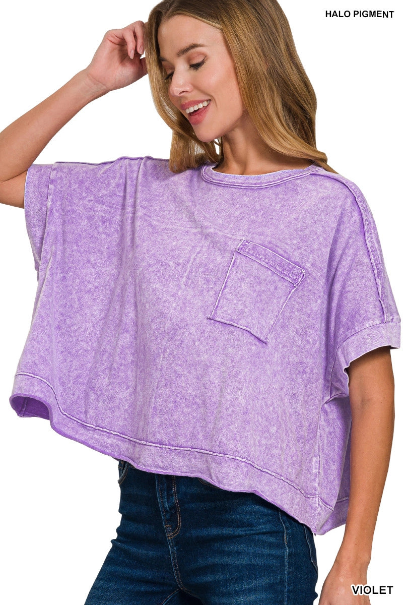 ashed Exposed Seam Oversized Tee image 0