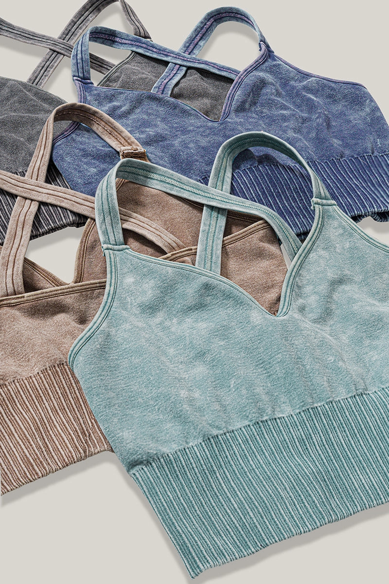 Washed Seamless Bra Cross Back image 1