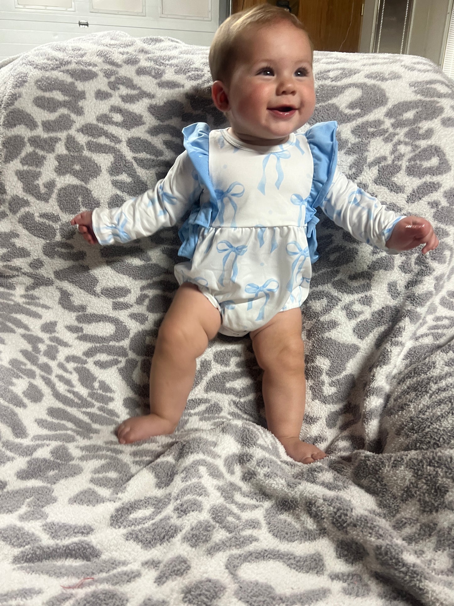 Baby Blue Bow Printed Bubble