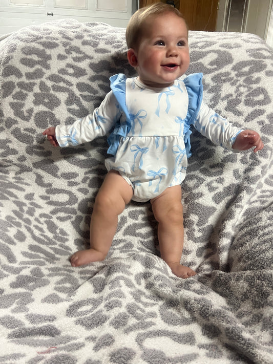 Baby Blue Bow Printed Bubble