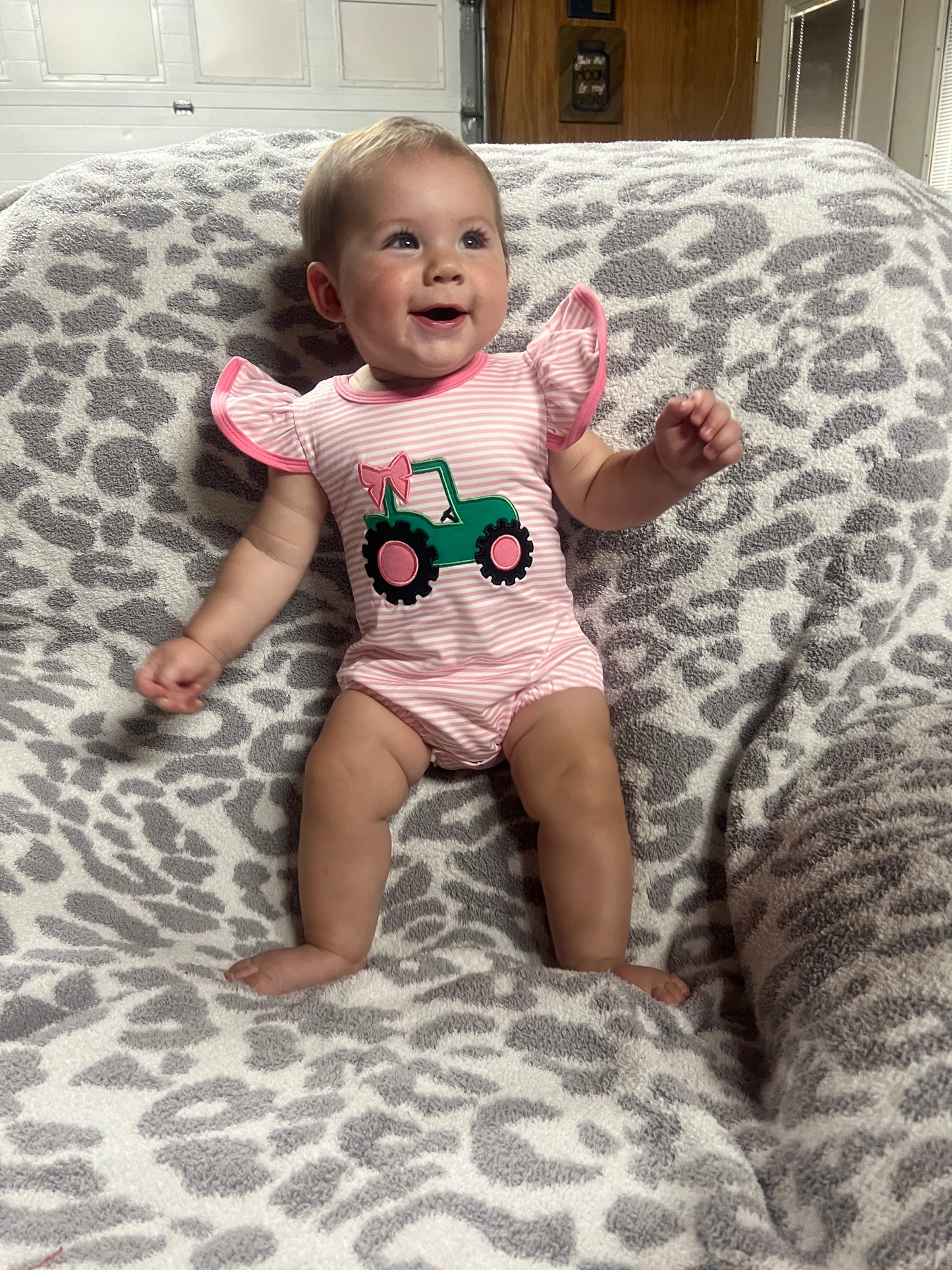 Baby Girl Appliqué Farm Bubble