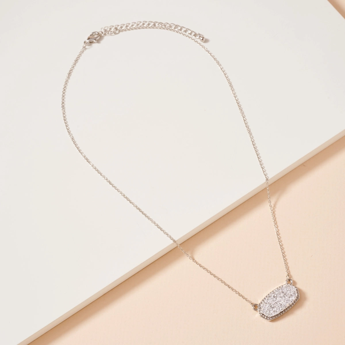 Druzy Stone Charm Short Necklace image 2