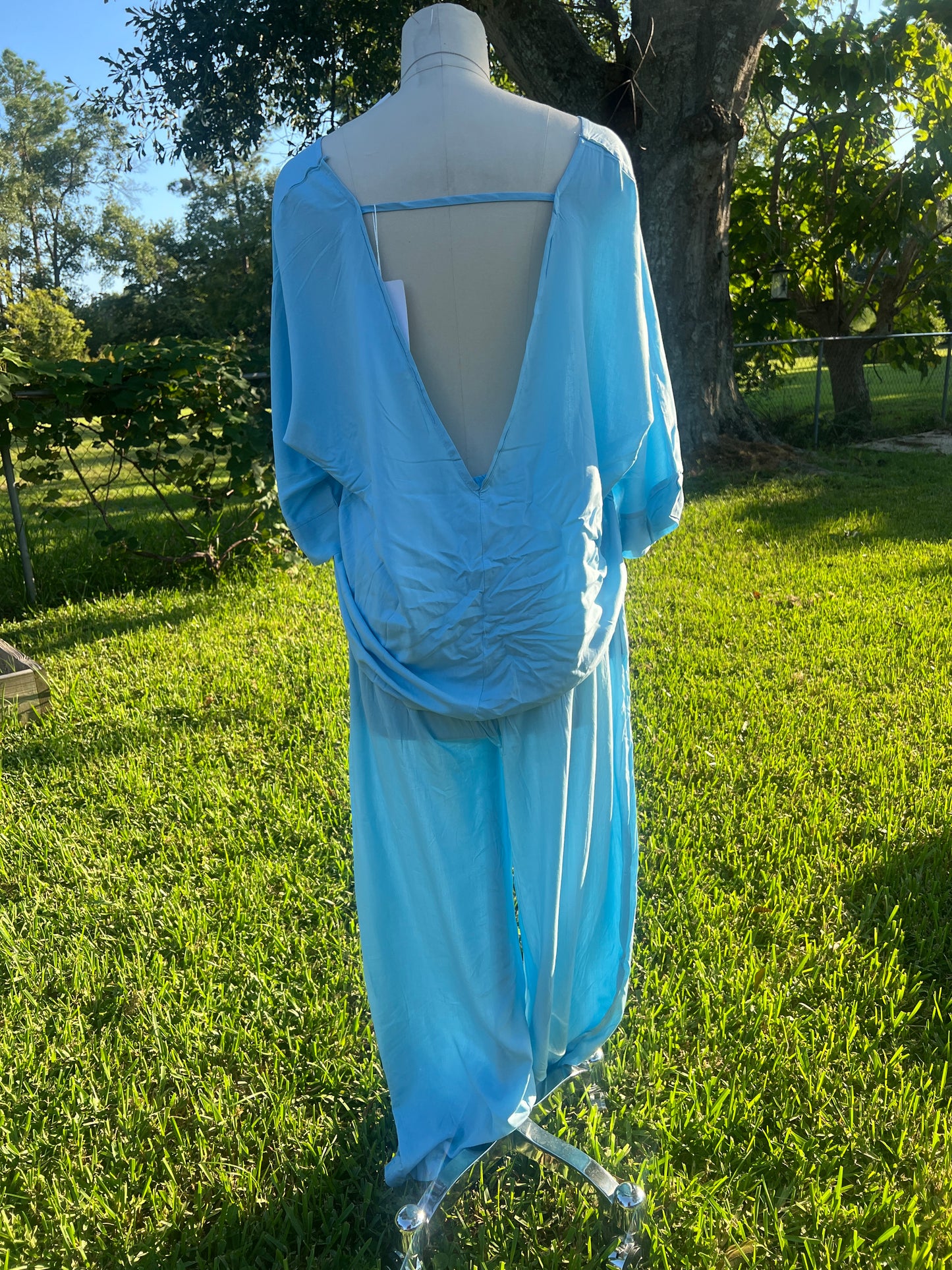 Casual Lazy V-Neck T-Shirt & Pants Set 2pc